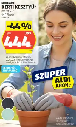 ALDI Gardenline Kerti kesztyű ajánlat