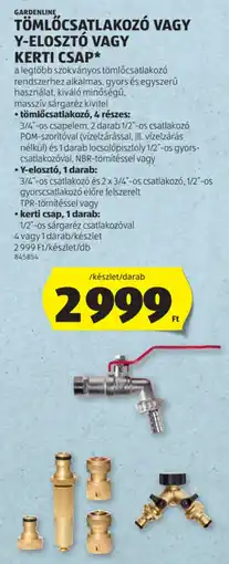 ALDI Gardenline tömlőcsatlakozó, y-elosztó, kerti csap ajánlat