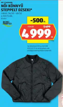 ALDI Up 2 Fashion Női könnyű steppelt dzseki ajánlat