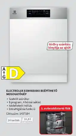 MediaMarkt Electrolux EEM48300IX beépíthető mosogatógép ajánlat