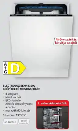 MediaMarkt Electrolux EEM48320L beépíthető mosogatógép ajánlat