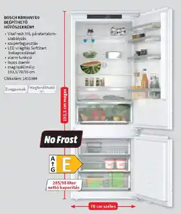 MediaMarkt Bosch KBN96VFE0 beépíthető hűtőszekrény ajánlat