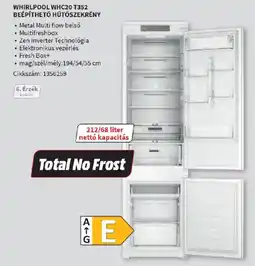 MediaMarkt Whirlpool WHC20 T352 beépíthető hűtőszekrény ajánlat