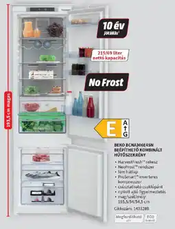MediaMarkt Beko BCNA306E45N beépíthető kombinált hűtőszekrény ajánlat