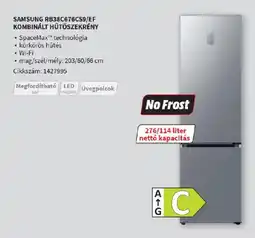 MediaMarkt Samsung RB38C676C59/EF kombinált hűtőszekrény ajánlat