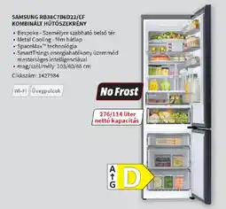 MediaMarkt Samsung RB38C7B6D22/EF kombinált hűtőszekrény ajánlat