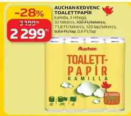 Auchan AUCHAN KEDVENC TOALETTPAPÍR ajánlat