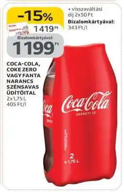 Auchan Coca-Cola, Coke Zero vagy Fanta Narancs Szénsavas Üdítőital ajánlat
