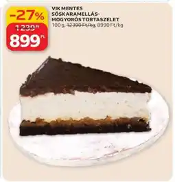 Auchan VIK MENTES SÓSKARAMELLÁS-MOGYORÓS TORTASZELET ajánlat