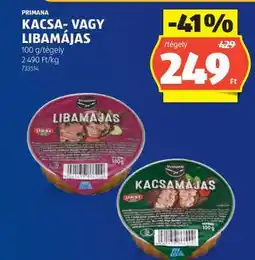 ALDI PRIMANA KACSA- VAGY LIBAMÁJAS ajánlat