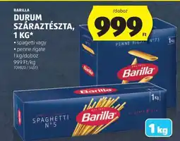 ALDI Barilla Durum Száraztészta, 1 kg ajánlat