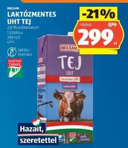ALDI MILSANI LAKTÓZMENTES UHT TEJ ajánlat