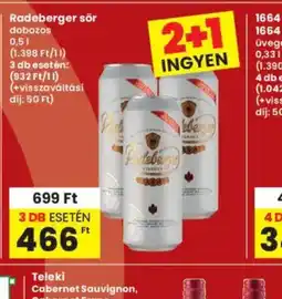 Interspar Radeberger sör dobozos ajánlat