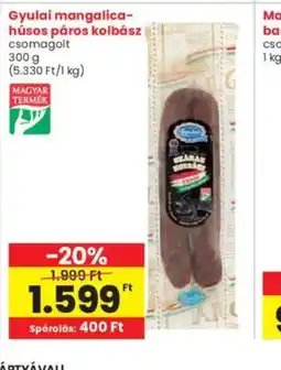 Interspar Gyulai mangalica-húsos kolbász ajánlat