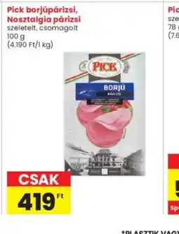 Interspar PICK borjúpárizsi ajánlat