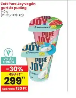 Interspar Zott Pure Joy vegán gurt és puding ajánlat