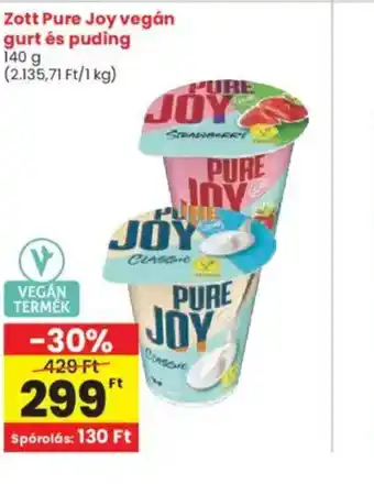 Interspar Zott Pure Joy vegán gurt és puding ajánlat