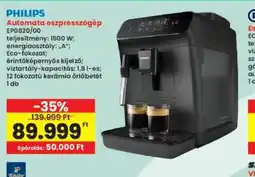 Interspar PHILIPS Automata eszpresszgép ajánlat