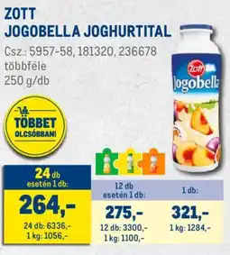 Metro Zott Jogobella joghurtital ajánlat
