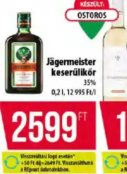 Coop J Visszaváltásigermeister keserűlikőr ajánlat