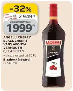 Auchan ANGELLI CHERRY, BLACK CHERRY VAGY ÁFONYA VERMOUTH ajánlat