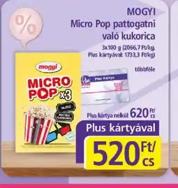 PlusMarket MOGYI Micro Pop kukorica ajánlat