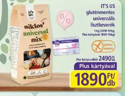 PlusMarket IT'S US gluténmentes lisztkeverék ajánlat