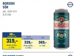 Metro BORSODI SÖR ajánlat