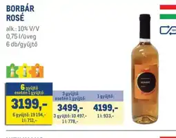 Metro BORBÁR ROSÉ ajánlat
