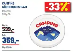 Metro CAMPING KÖRDoboZOS SAJT ajánlat