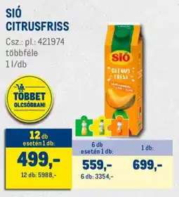 Metro Sió citrusfriss ajánlat