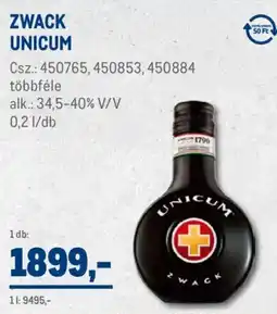 Metro Zwack Unicum ajánlat