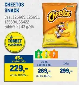 Metro Cheetos snack ajánlat