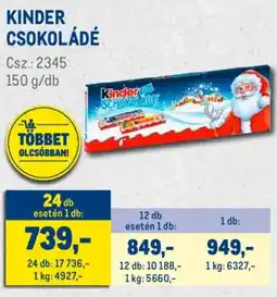 Metro Kinder csokoládé ajánlat