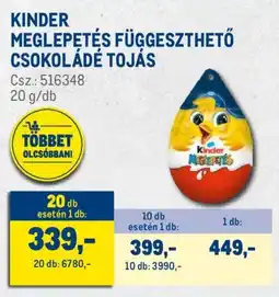 Metro Kinder Meglepetés függeszthető csokoládé tojás ajánlat