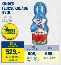 Metro Kinder tejcsokoládé nyúl ajánlat