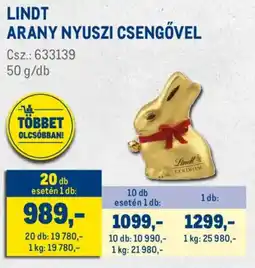 Metro Lindt Arany nyuszi csengővel ajánlat