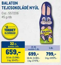 Metro Balaton Tejcsokoládé nyúl ajánlat