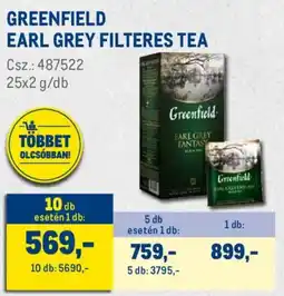Metro Greenfield Earl Grey Filteres tea ajánlat
