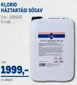 Metro Klorid háztartási sósav ajánlat