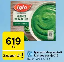 Tesco Iglo gyorsfagyasztott krémes parajpüré ajánlat