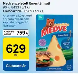 Tesco Medve szeletelt Ementáli sajt ajánlat