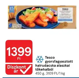 Tesco Tesco gyorsfagyasztott halrudacska alaszkai tőkehalból ajánlat
