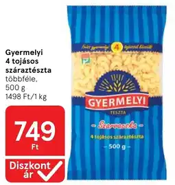 Tesco Gyermelyi 4 tojásos száraztészta ajánlat