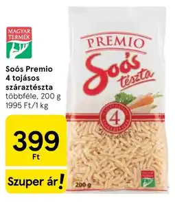 Tesco Soós Premio 4 tojásos száraztészta ajánlat