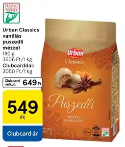 Tesco Urban Classics vaníliás puszedli mézzel ajánlat
