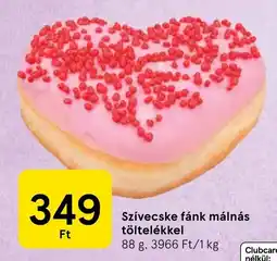 Tesco Szívecske fánk málnás töltelékkel ajánlat