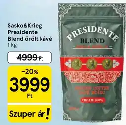 Tesco Sasko&Krieg Presidente Blend őrölt kávé ajánlat