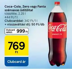 Tesco Coca-Cola, Zero, Fanta szénsavas üdítőital ajánlat