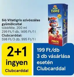 Tesco Sió Vitatigris szívószálas gyümölcsital ajánlat